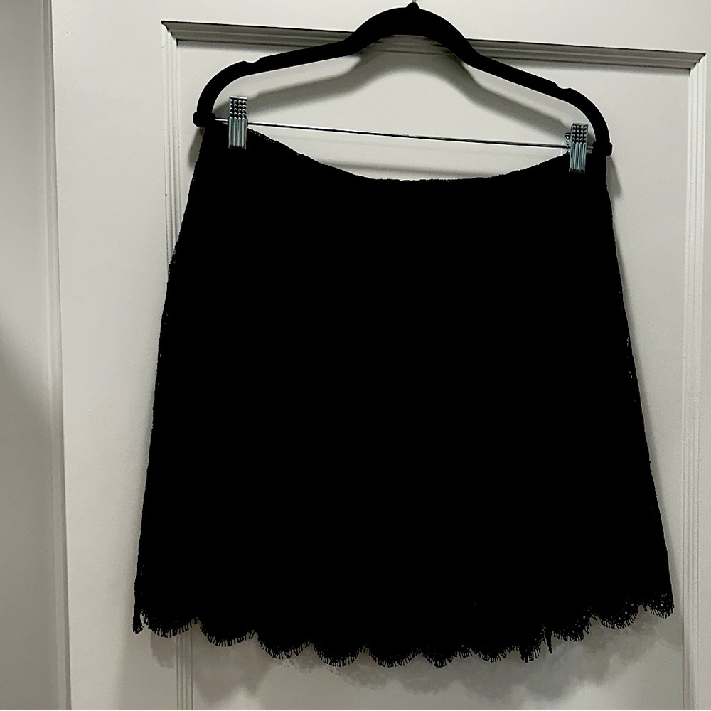 JCrew Lined Navy Lace skirt Womens 10